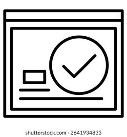 Course completion certificate icon Thin line vector design