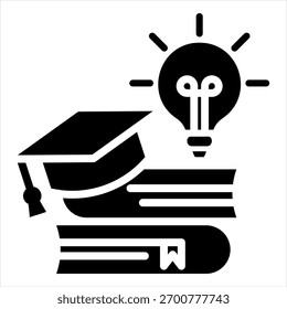 Ilustración vectorial de icono de glifo de desarrollo de curso