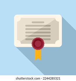 Course diploma icon flat vector. Class book. University online