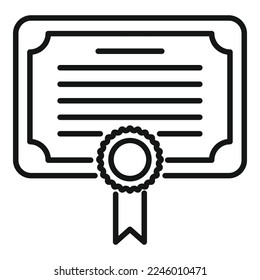 Course diploma icon outline vector. Class book. University online