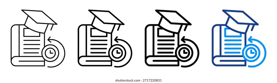 Course Duration Icon Different Outline Collection Set