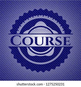 Course emblem with jean high quality background