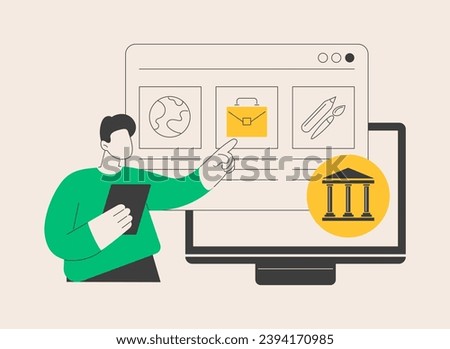 Course enrollment abstract concept vector illustration. Enroll in a course, apply for degree program, add to study plan, online enrollment system, registration form, new student abstract metaphor.