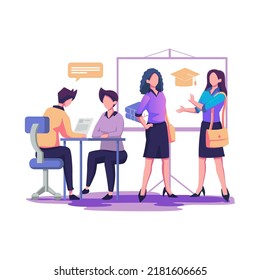 Course Enrollment Flat Modern Design Illustration