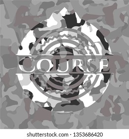 Course grey camouflaged emblem