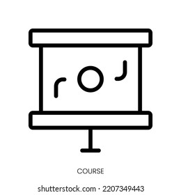 course icon. Line Art Style Design Isolated On White Background