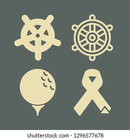 course icon set with golf ball, helm and aids vector illustration