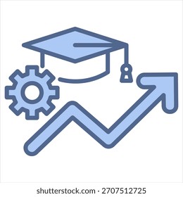 Course Improvement Blue Icon Vector Illustration