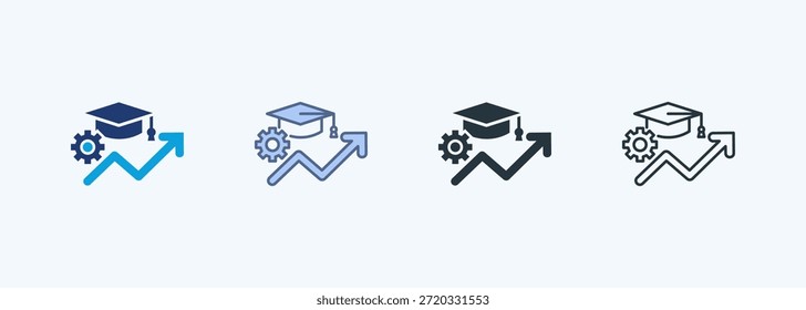 Coleção de Ícones de Vários Estilos para Melhoria do Curso