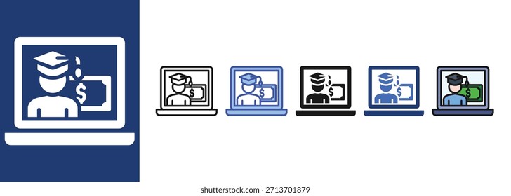 Icono de ingresos del curso establece una colección de varios estilos
No.


