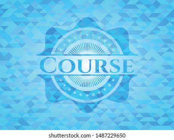 Course light blue emblem with triangle mosaic background