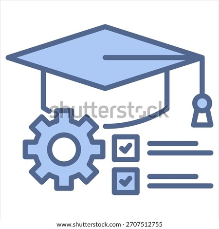 Course Management Blue Icon Vector Illustration