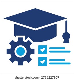 Gestión del curso Flat Blue Icon Style