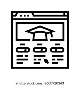 course progress bar education platform line icon vector. course progress bar education platform sign. isolated contour symbol black illustration