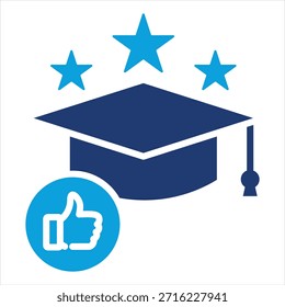 Estilo de icono azul plano de calidad del curso