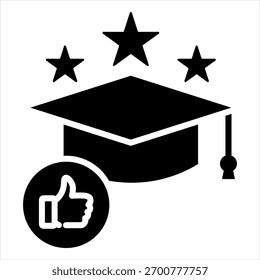 Icono de glifo de calidad del curso Ilustración vectorial