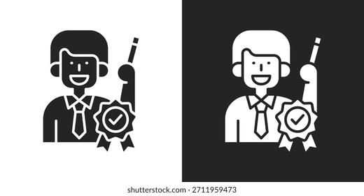 Icono De Recomendaciones Del Curso En Estilo Glifo Blanco Y Negro