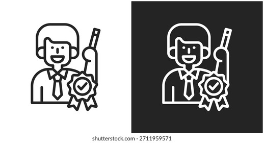 Icono De Recomendaciones Del Curso En Estilo De Línea En Blanco Y Negro