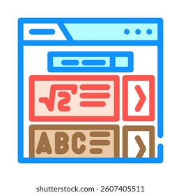 course search bar education platform color icon vector. course search bar education platform sign. isolated symbol illustration