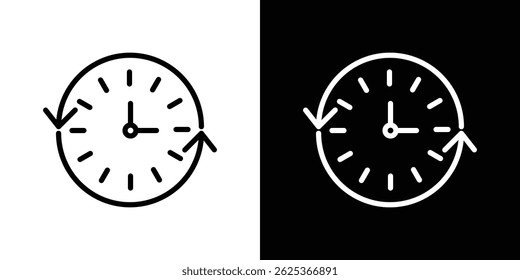 Course of time icon concept stroke on white background