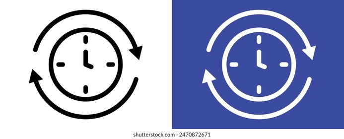 Course of time icon logo set vector