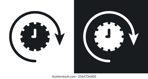 Course of time icons in flat syle