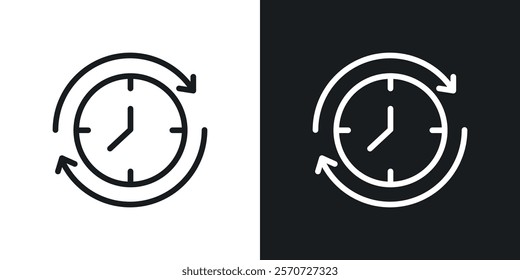 Course of time icons set vectors on white background.