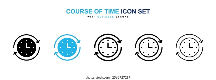 Course of time icons vector collection pack.