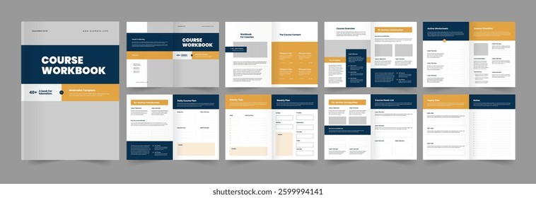 Course Workbook Template , Workbook Layout, Course Book Design