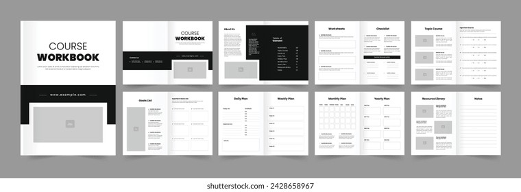 Course Workbook Template Minimal style Workbook Design