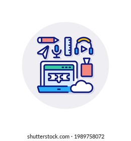 Courses  icon in vector. Logotype