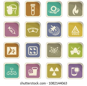 Courses school colored paper stickers with icons