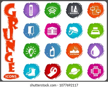 Courses school grunge icons for user interface design