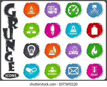 Courses school grunge icons for user interface design