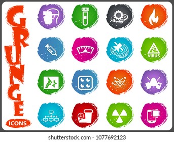 Courses school grunge icons for user interface design