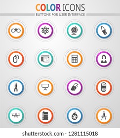Courses school vector icons for user interface design