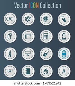 Courses school vector icons for user interface design