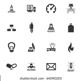 Courses school vector icons for user interface design