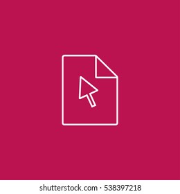 coursor on document outline icon vector illustration sign symbol, can be used for web and mobile design