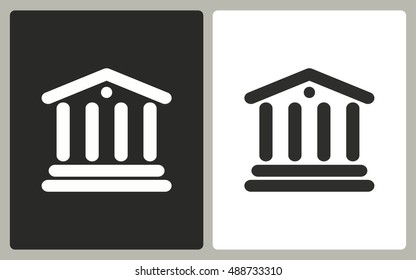 Court - black and white icons. Vector illustration.