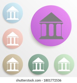 court building badge color set. Simple glyph, flat vector of web icons for ui and ux, website or mobile application