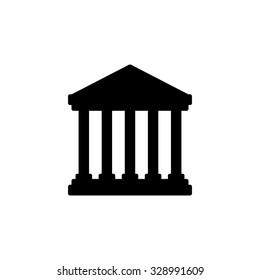 Court Building - black vector icon