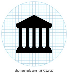 Court Building -  black vector icon
