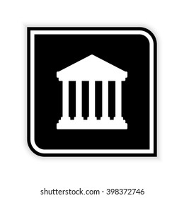 Court Building -  black vector icon