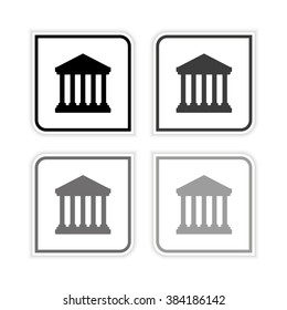 Court Building -  grayscale vector icon