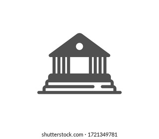 Court building icon. Administration of justice sign. Judgement law symbol. Classic flat style. Quality design element. Simple court building icon. Vector