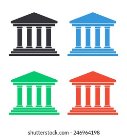 court building icon - colored vector illustration