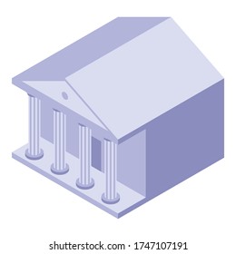 Court building icon. Isometric of court building vector icon for web design isolated on white background