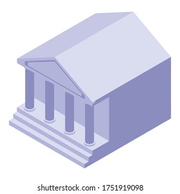 Court building icon. Isometric of court building vector icon for web design isolated on white background