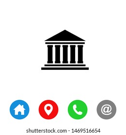 Court Building icon Symbol vector. symbol for web site Computer and mobile vector.